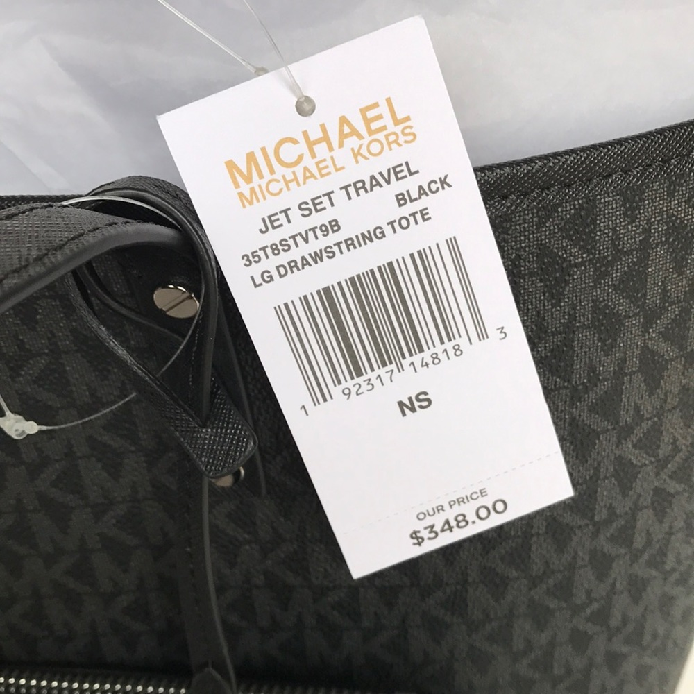 🌹🌸mk drawstring tote/shoulder bag large /black - Picture 2 of 8